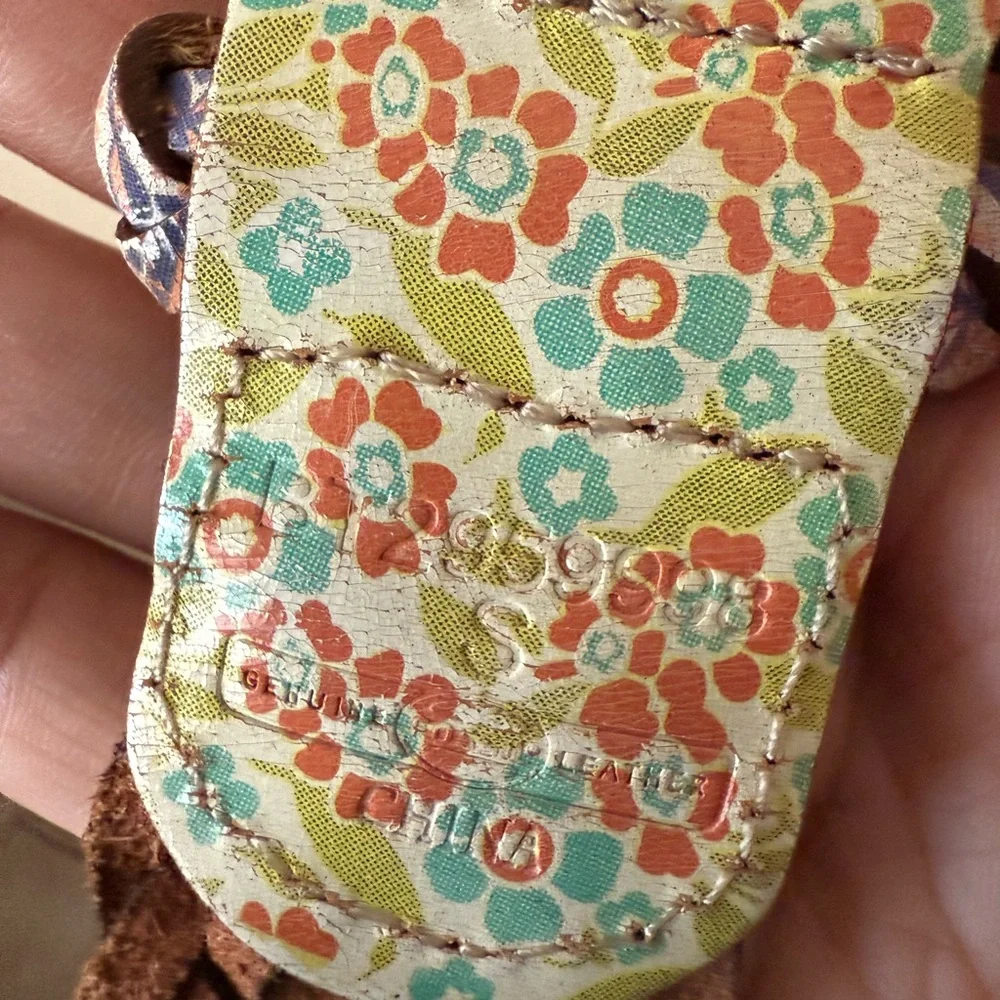 Fossil Screenprint Floral Braided‎ Woven Belt Women's Y2K Boho Sz S 41”